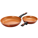 Gibson Home Hummington 2-Piece Aluminum Non-Stick Frying Pan Set, Copper