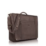 Solo New York Hudson Leather Messenger Bag For Laptops, Espresso