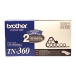 Brother TN-360 Black Toner Cartridges, Pack Of 2, TN-360BK