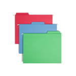 Smead FasTab Hanging File Folders, Letter Size, Assorted Colors, Pack Of 18 Folders