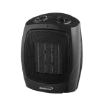 Brentwood H-C1601 Portable Ceramic Space Heater And Fan, 8-1/2in x 9in, Black