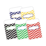 Barker Creek Peel & Stick Library Pockets, 3 1/2in x 5 1/8in, Chevron Nautical, Pack Of 30