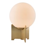 Zuo Modern Pearl Table Lamp, 14-7/16inH, White Shade/Brushed Bronze Base