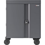 Bretford CUBE Cart - 1 Shelf - 4 Casters - Steel - 30in Width x 26.5in Depth x 37.5in Height - Charcoal - For 16 Devices