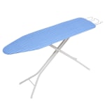 Honey-Can-Do Quad-Leg Ironing Board With Iron Rest, 36 1/2inH x 15inW x 15inD, White/Blue