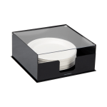 Mind Reader Foundation Collection Covered Plate Dispenser, 5inH x 11inW x 11inL, Black