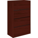 HON 10500 36-7/8inW x 20inD Lateral 4-Drawer File Cabinet, Mahogany