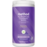 Method Plant-Based Cleaning Wipes, French Lavender Scent, 4in x 4in, 70 Wipes Per Tub