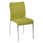 Ave Six Conway Stacking Chairs, Spring Green/Silver, Set Of 2