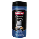 Weiman E-tronic Wipes, 7in x 8in, Cannister Of 30