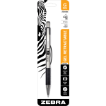 Zebra Pen G-301 Retractable Gel Pens, Medium Point, 0.7 mm, Silver Barrel, Black Ink