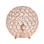 Elegant Designs Crystal Ball Table Lamp, 8inH, Rose Gold