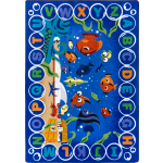 Joy Carpets Kids Essentials Rectangle Area Rug, Underwater Readers, 5-1/3ft x 7-33/50ft, Multicolor