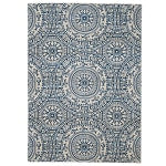 Linon Washable Outdoor Area Rug, Zelley, 2ft x 3ft, Smoke/Blue