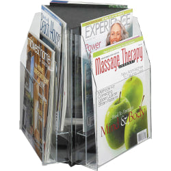 6-Pocket Magazine and Pamphlet Rotating Tabletop Display, Triangular, 12 3/4inH x 15inW