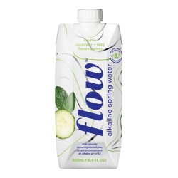 Flow Hydration Alkaline Spring Water, 17 Oz, Cucumber Mint, Case Of 12