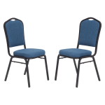 National Public Seating 9300 Series Deluxe Upholstered Banquet Chairs, Natural Blue/Black, Pack Of 2 Chairs