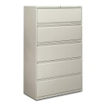 HON 42inW x 19-1/4inD Lateral 5-Drawer File Cabinet With Lock, Light Gray