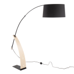 LumiSource Robyn Floor Lamp, 74inH, Black/Natural