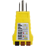 GE 3 - Wire Receptacle Tester - Cable Fault Testing, Mismatched Wiring Testing - Alkaline