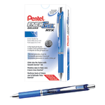 Pentel EnerGel RTX Retractable Liquid Gel Pens, Fine Point, 0.5 mm, 54% Recycled, Blue, Pack Of 12 Pens