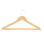 Honey-Can-Do Suit Hangers, 9 3/8inH x 1/2inW x 17 1/2inD, Natural, Pack Of 10