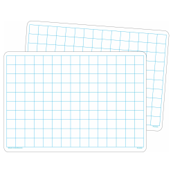 Teacher Created Resources Non-Magnetic Double-Sided Math Grid Dry-Erase Boards, 11-3/4in x 8-1/4in, White, Pack Of 10 Boards