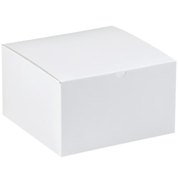 Partners Brand Gift Boxes, 12inL x 12inW x 9inH, 100% Recycled, White, Case Of 50