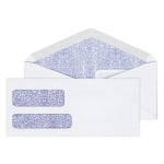 Office Depot Brand #9 Security Envelopes, Double Window, 3-7/8in x 8-7/8in, Gummed Seal, White, Box Of 500