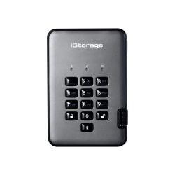 iStorage diskAshur PRO2 - SSD - encrypted - 8 TB - external (portable) - USB 3.1 - FIPS 140-2 Level 3, FIPS 197, 256-bit SHA, 256-bit AES-XTS - graphite - TAA Compliant