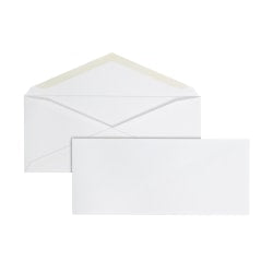 Office Depot Brand Envelopes, 4-1/8in x 9-1/2in, Gummed Seal, White, Box Of 500