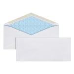 Office Depot Brand #10 Security Envelopes, 4-1/8in x 9-1/2in, Gummed Seal, White, Box Of 500