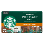 Starbucks Pike Place Roast Medium Roast K-Cup Pods, Pack Of 72 Pods