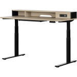 South Shore Majyta Electric 60inW Adjustable-Height Standing Desk, Soft Elm/Matte Black