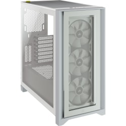 Corsair iCUE 4000X RGB Tempered Glass Mid-Tower ATX Case - White - Mid-tower - White - Tempered Glass, Steel, Plastic - 4 x Bay - 3 x 4.72in x Fan(s) Installed - 0 - ATX Motherboard Supported - 17.20 lb - 6 x Fan(s) Supported