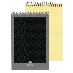 Office Depot Brand Professional Steno Book, 6in x 9in, Legal/Wide Ruled, 140 Pages (70 Sheets), Black/Gray, Pack Of 4