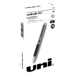 uni-ball 207 Retractable Fraud Prevention Gel Pens, Bold Point, 1.0 mm, Translucent Gray Barrel, Black Ink, Pack Of 12