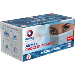 Amerishield AirMax Level 3 Surgical Masks, One Size, Blue, Box Of 50 Masks