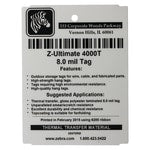 Zebra ZUltimate 4000T Thermal Transfer Labels, 05025RM, 8 mils, Pearl White, Pack Of 750