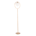 LumiSource Moon Floor Lamp, 65-1/4inH, White Shade/Gold Base