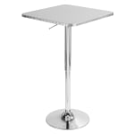 LumiSource Bistro Square Metal Bar Table, 41inH x 25-1/2inW x 25-1/2inD, Silver