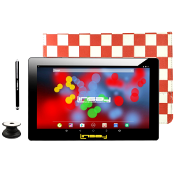 Linsay F10IPS Tablet, 10.1in Screen, 2GB Memory, 64GB Storage, Android 13, Red Squares