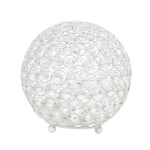 Elegant Designs Crystal Ball Table Lamp, 8inH, White