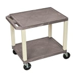 H. Wilson 26in Plastic Utility Cart, With Electric Assembly, 26inH x 24inW x 18inD, Gray