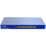 Tenda TEG1024G 24-Port Gigabit Ethernet Switch - 24 Ports - 10/100/1000Base-T - 2 Layer Supported - Twisted Pair - 1U High - Rack-mountable - 3 Year Limited Warranty