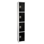 Alpine AdirOffice 4-Tier Steel Locker, 72inH x 12inW x 12inD, Black