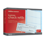 Office Depot Brand Standard Blue Business Check Refills, Box Of 900