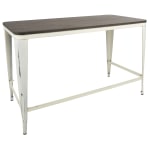 Lumisource Pia Industrial 48inW Writing Desk, Vintage Cream/Espresso