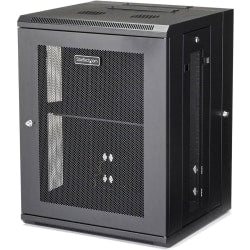 StarTech.com 9U Wallmount Server Rack Cabinet - Wallmount Network Cabinet - 14.6 in Deep - Wall-mount your server equipment flush against the wall with this 9U server rack - Comes fully assembled with a 1U shelf and 3 meter cable tie