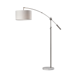 Adesso Adler Arc Lamp, 81inH, Light Taupe/Brushed Steel